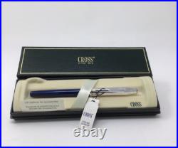 Cross Century II Sterling Silver Translucent Blue Lacquer Fountain Pen F Nib VTG