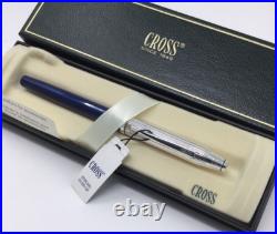 Cross Century II Sterling Silver Translucent Blue Lacquer Fountain Pen F Nib VTG