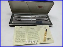 Cross Century Sterling Silver Vintage Ballpoint Pen & Pencil Set With Case