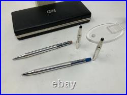 Cross Century Sterling Silver Vintage Ballpoint Pen & Pencil Set With Case