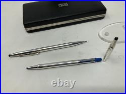 Cross Century Sterling Silver Vintage Ballpoint Pen & Pencil Set With Case