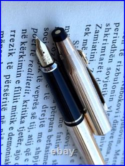 Cross Fountain Pen Sterling Silver 925 Gold Nib 14k 585 M size Made In Ireland