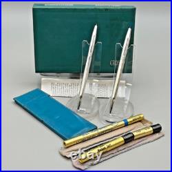 Cross Ladies Sterling Silver Pen & Pencil #3041 in Teal Box + Holder & Refill