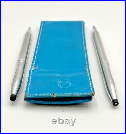 Cross Ladies Sterling Silver Pen & Pencil #3041 in Teal Box + Holder & Refill