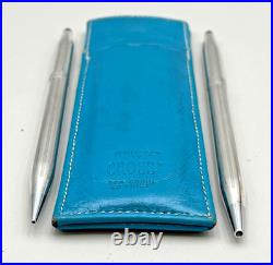 Cross Ladies Sterling Silver Pen & Pencil #3041 in Teal Box + Holder & Refill