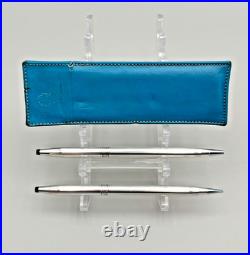Cross Ladies Sterling Silver Pen & Pencil #3041 in Teal Box + Holder & Refill