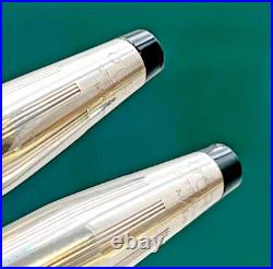 Cross Ladies Sterling Silver Pen & Pencil #3041 in Teal Box + Holder & Refill