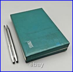 Cross Ladies Sterling Silver Pen & Pencil #3041 in Teal Box + Holder & Refill