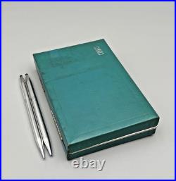 Cross Ladies Sterling Silver Pen & Pencil #3041 in Teal Box + Holder & Refill