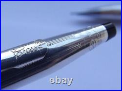 Cross Solid Silver Sterling Ballpoint Pen & Pencil Set, Original Box + Instruc