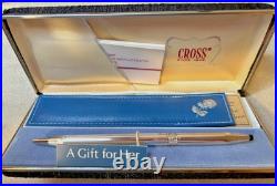 Cross Sterling Silver Ladies Ballpoint Pen & Pouch New In Box Made In Usa