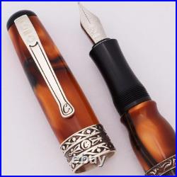 Curtis Australia Classic Dreamtime Fountain Pen Amber & Sterling, Steel Nibs