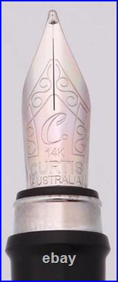 Curtis Australia Israel LE Fountain Pen Blue Resin & Sterling, Med 14k (New)