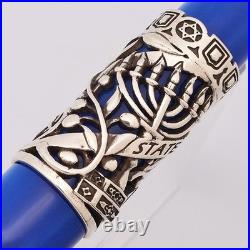 Curtis Australia Israel LE Fountain Pen Blue Resin & Sterling, Med 14k (New)