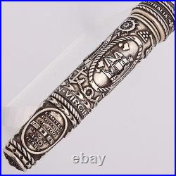 Curtis Australia Jamestown Fountain Pen Engraved Sterling Silver, 18k Nib NEW