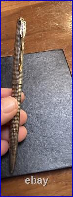 DEFECTIVE Parker Vintage Classic Grid Sterling Silver Ballpoint Pen c196 G3D