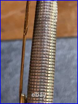 DEFECTIVE Parker Vintage Classic Grid Sterling Silver Ballpoint Pen c196 G3D