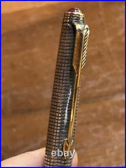 DEFECTIVE Parker Vintage Classic Grid Sterling Silver Ballpoint Pen c196 G3D