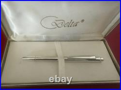 DELTA 925 Sterling Silver Ballpoint Pen Click Dome Strong Vintage 1980s