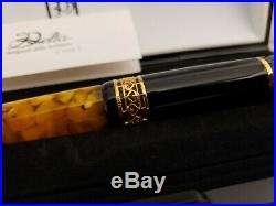 DELTA Italy 365 Vermeil Trim and Fine 18K Solid Gold Nib Fountain Pen, NOS