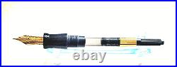 Delta 365 Fountain Pen Blue White Black Sterling Silver Trim 18 K Fine Gold Nib