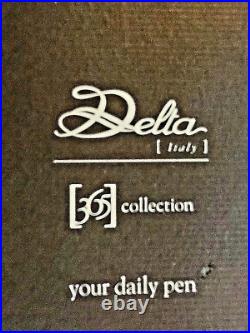 Delta 365 Fountain Pen Blue White Black Sterling Silver Trim 18 K Fine Gold Nib