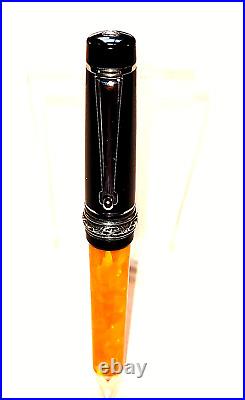 Delta Dolcevita Orange Black MID Size Ball Pen In Box. Superb Minty Condition