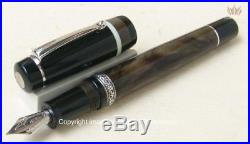 Delta Passion Green Resin With Sterling Silver Trim Fountain Pen 14k Gold Nib
