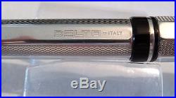 Delta Profili 925 Sterling Silver & Black Fountain Pen With 14k Gold Nib New