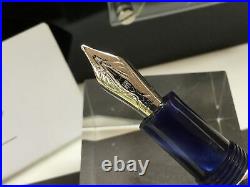 Delta Profili 925 sterling silver + blue fountain pen 14K medium nib + box NEW