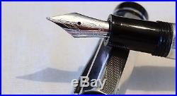 Delta Profili Sterling Silver 925 & Black Fountain Pen With 14k Gold Nib New