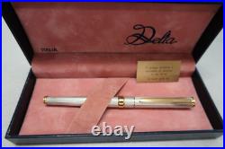 Delta Sterling Silver Fountain Pen 18 Kt. Fine Point Nib New In Box Vintage