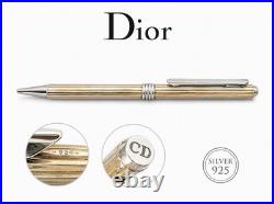 Dior Ballpoint Pen Solid SILVER 925 Rotating Writes Vintage
