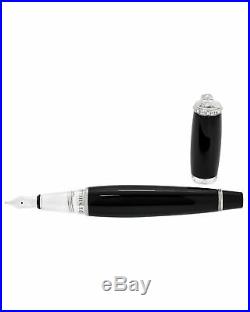 Dunhill Bulldog Black Sterling Silver Fountain Pen (M) NXF1903