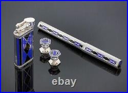 Dunhill Charleston Art Deco Lighter, Fountain Pen, Cufflinks Silver Ltd. Ed. 62/100