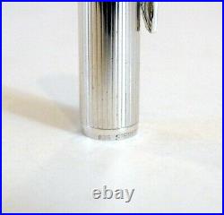 Dunhill Fountain Pen In Solid Sterling Silver 925 With 14k Gold F Nib -near Mint