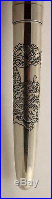 ESTATE FIND! Namiki Pilot Sterling Silver Fountain Pen with Engraved Dragon NICE