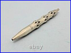 EXTREMELY RARE Bamboo Sterling Silver Ballpoint pen by Luis Tamis Excellent
