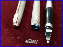 Early Flat Top Sterling Silver Parker 75 Fountain Pen & Box Paperwork extra Nib