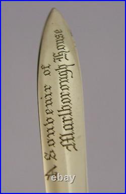 English Sterling Silver Marlborough House Dip Pen Letter Opener 1928 Antique