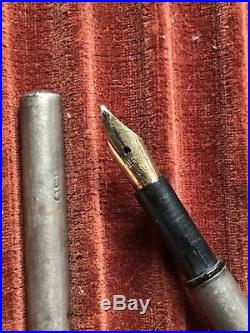 English Waterman 432 Smooth Sterling Silver Straight Capped Eyedropper Antique