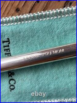 Engraved I LOVE YOU MOM Tiffany & Co. Solid Sterling Silver Pen withGold Vermeil
