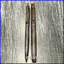 Estate Parker STERLING SILVER Mechanical Pencil Sheath & Fountain Pen Set READ