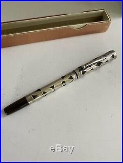 Estate Waterman Ideal Sterling Silver Overlay Fountain Pen No Reserve