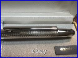FERRARI 925 Sterling Silver Solid Guilloché Dome Vintage NOS Ballpoint Pen