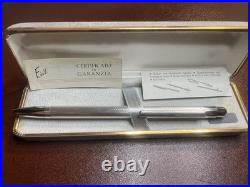 FERRARI 925 Sterling Silver Solid Guilloché Dome Vintage NOS Ballpoint Pen