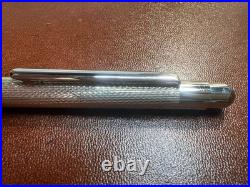 FERRARI 925 Sterling Silver Solid Guilloché Dome Vintage NOS Ballpoint Pen