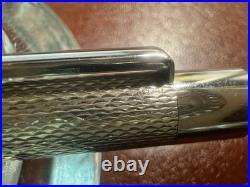 FERRARI 925 Sterling Silver Solid Guilloché Dome Vintage NOS Ballpoint Pen
