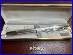 FERRARI 925 Sterling Silver Solid Guilloché Dome Vintage NOS Ballpoint Pen