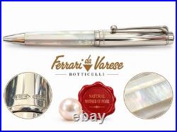 FERRARI DA VARESE Sterling Silver 925 Capped Pearl Facets Pen, Vintage 1980s Box FERRARI DA VARESE Sterling Silver 925 Capped Pearl Facets Pen, Vintage 1980s Box